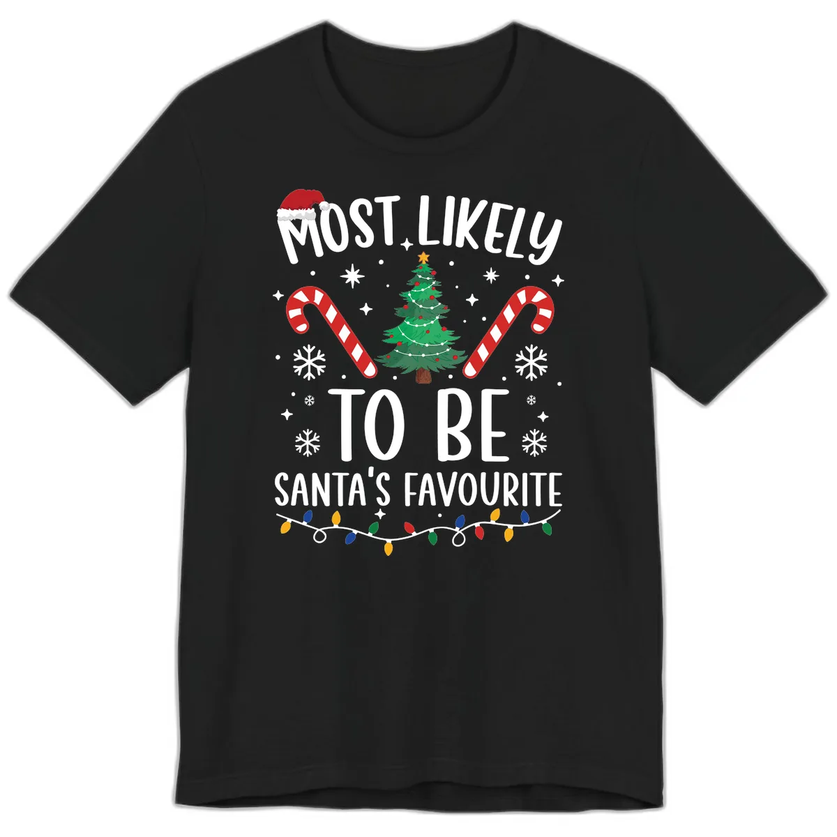 Most Likely To Be Santa's Favourite Premium T-Shirt in Black