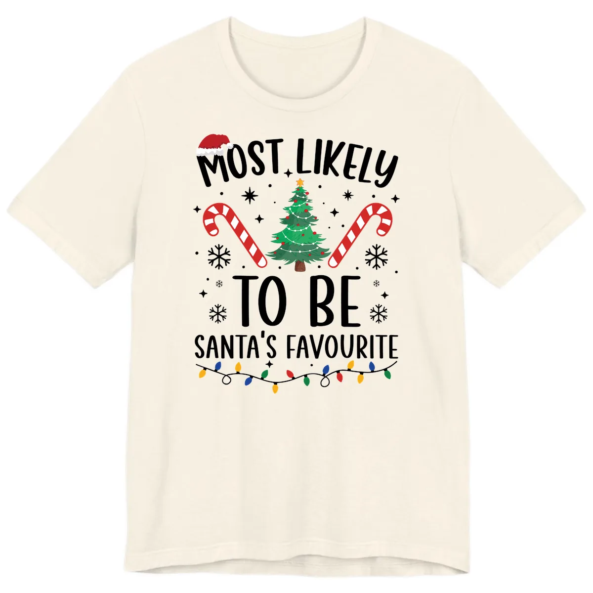 Most Likely To Be Santa's Favourite Premium T-Shirt in Natural