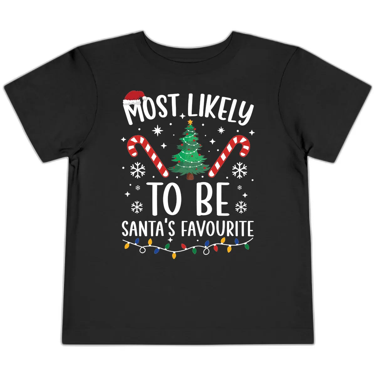 Most Likely To Be Santa's Favourite Toddler T-Shirt in Black