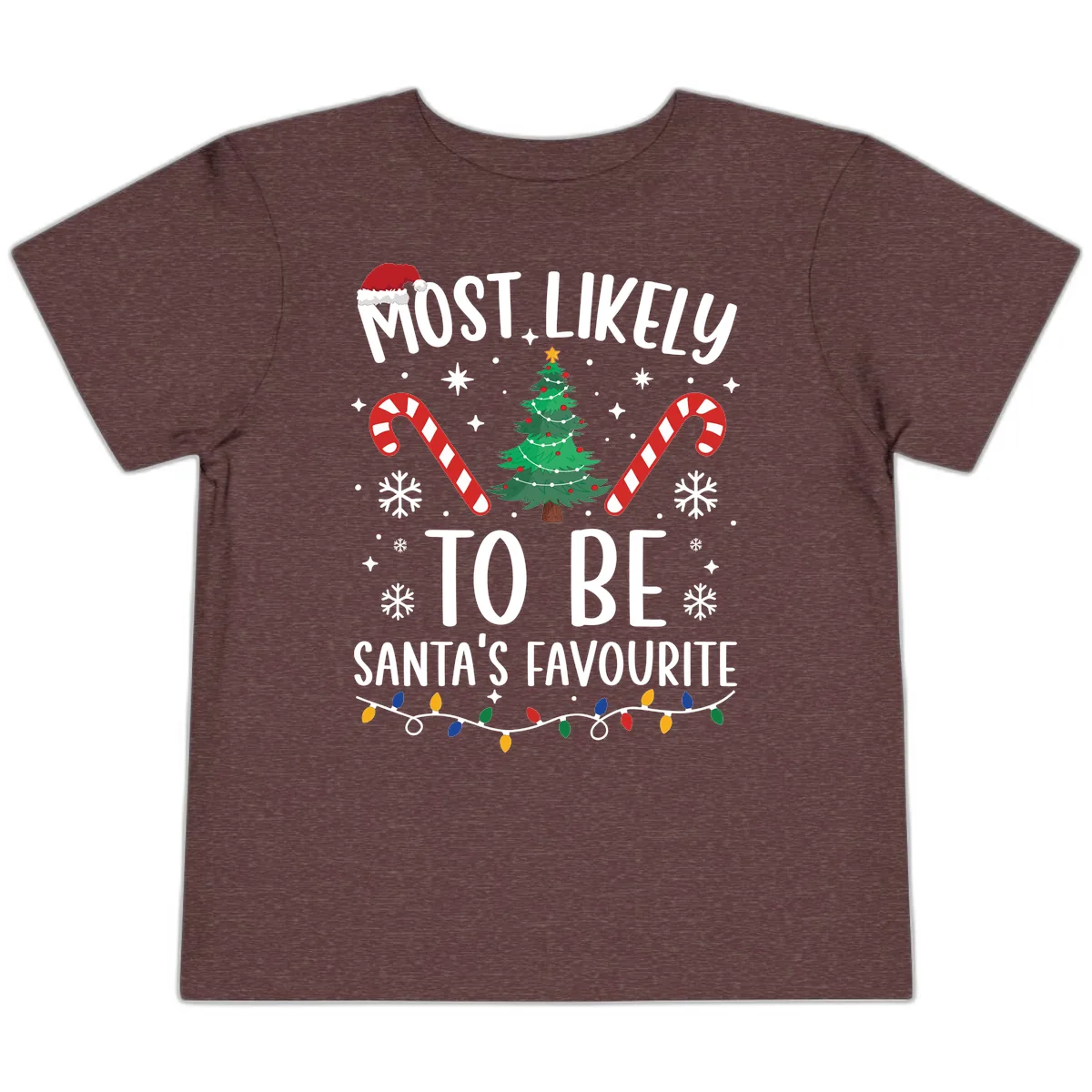 Most Likely To Be Santa's Favourite Toddler T-Shirt in Heather Maroon