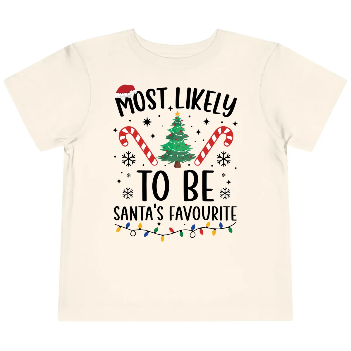 Most Likely To Be Santa's Favourite Toddler T-Shirt in Natural