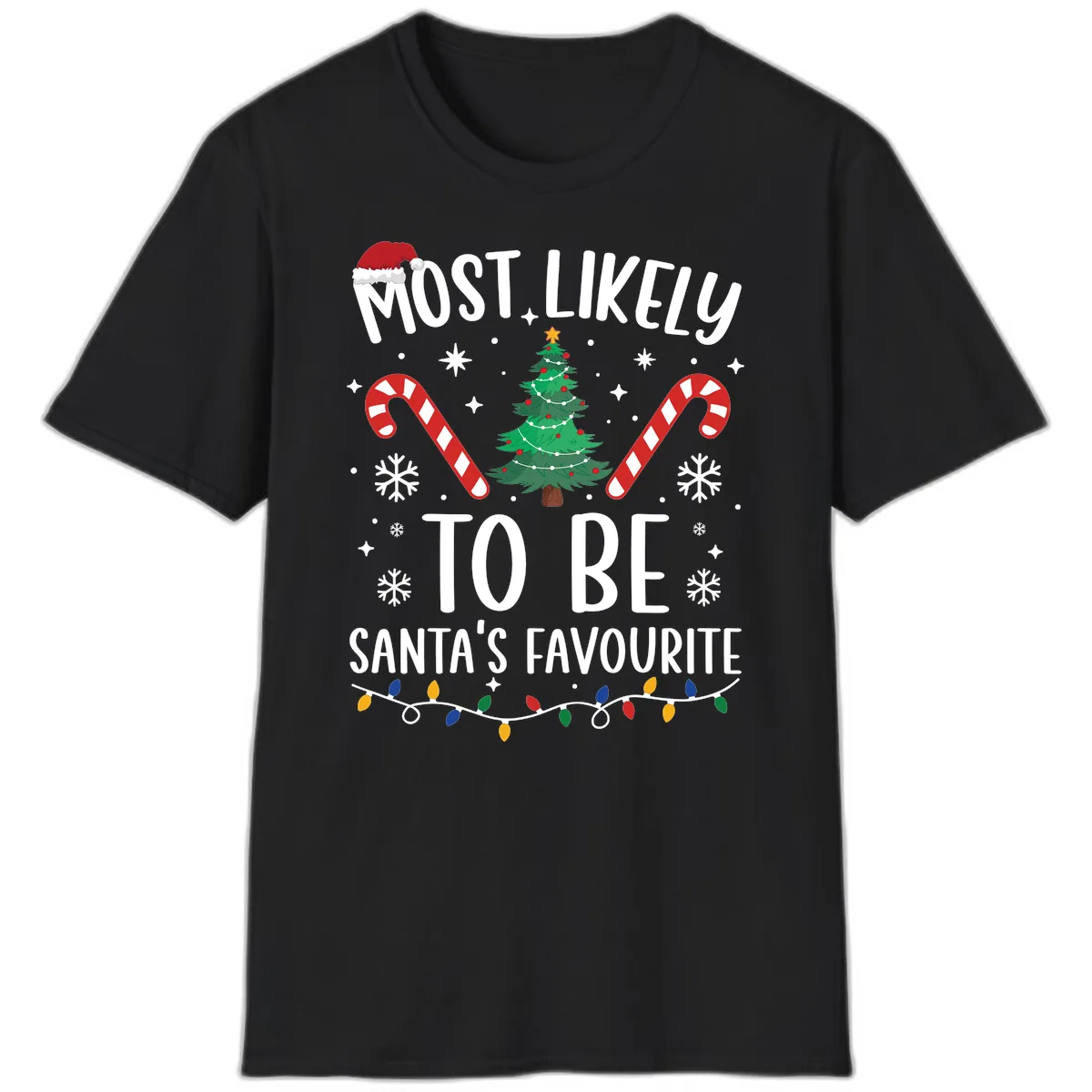 Most Likely To Be Santa's Favourite T-Shirt in Black