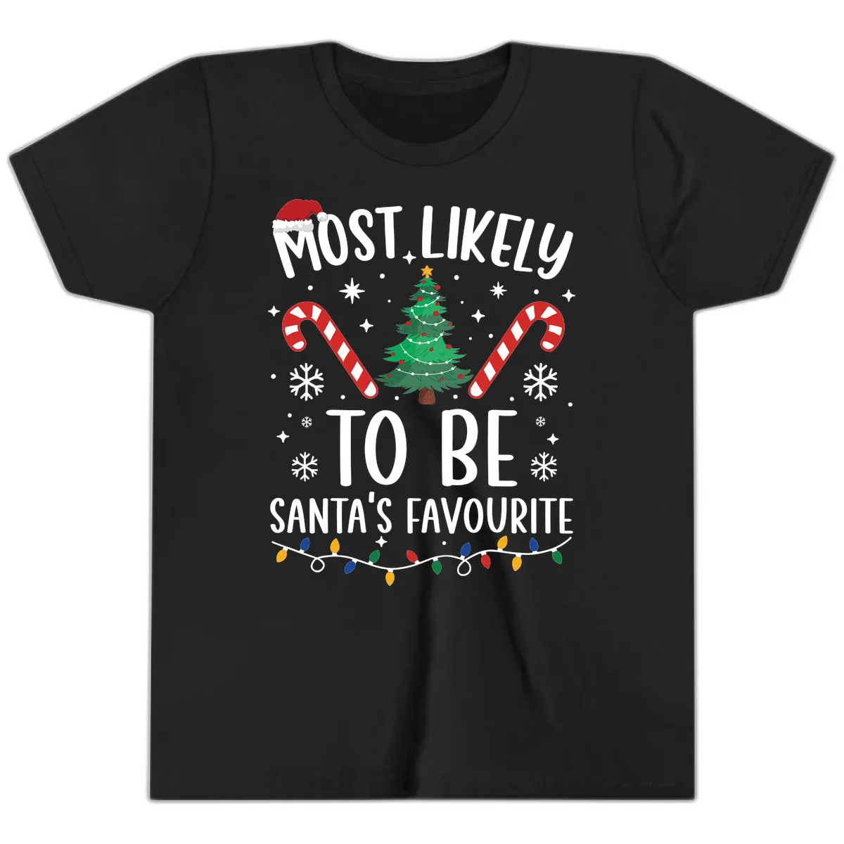 Most Likely To Be Santa's Favourite Youth T-Shirt in Black