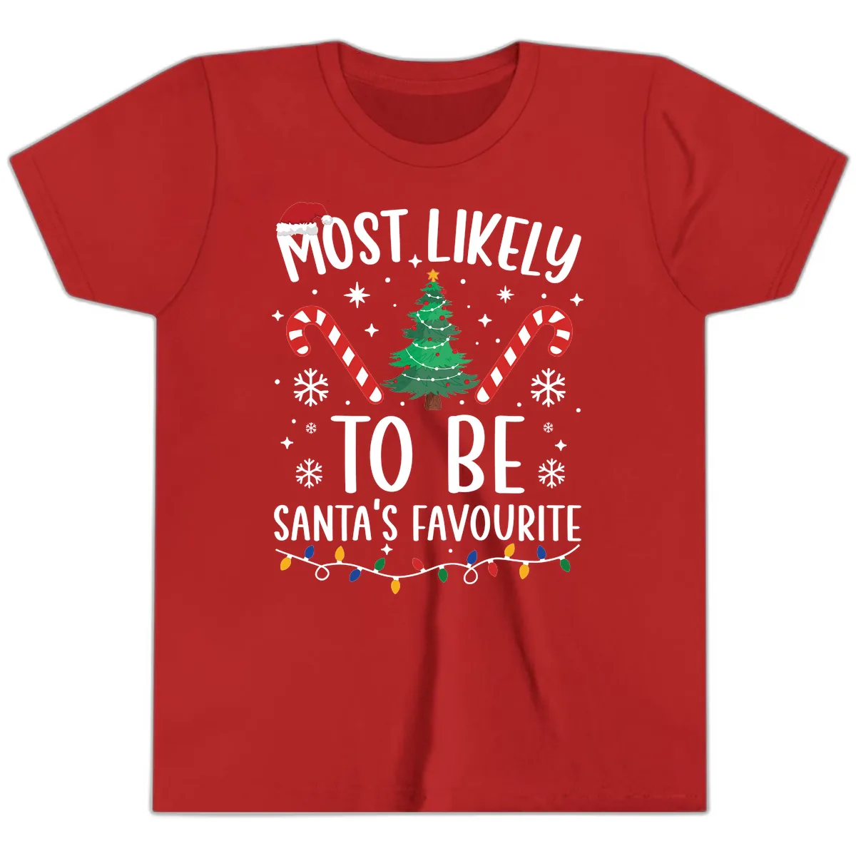 Most Likely To Be Santa's Favourite Youth T-Shirt in Red