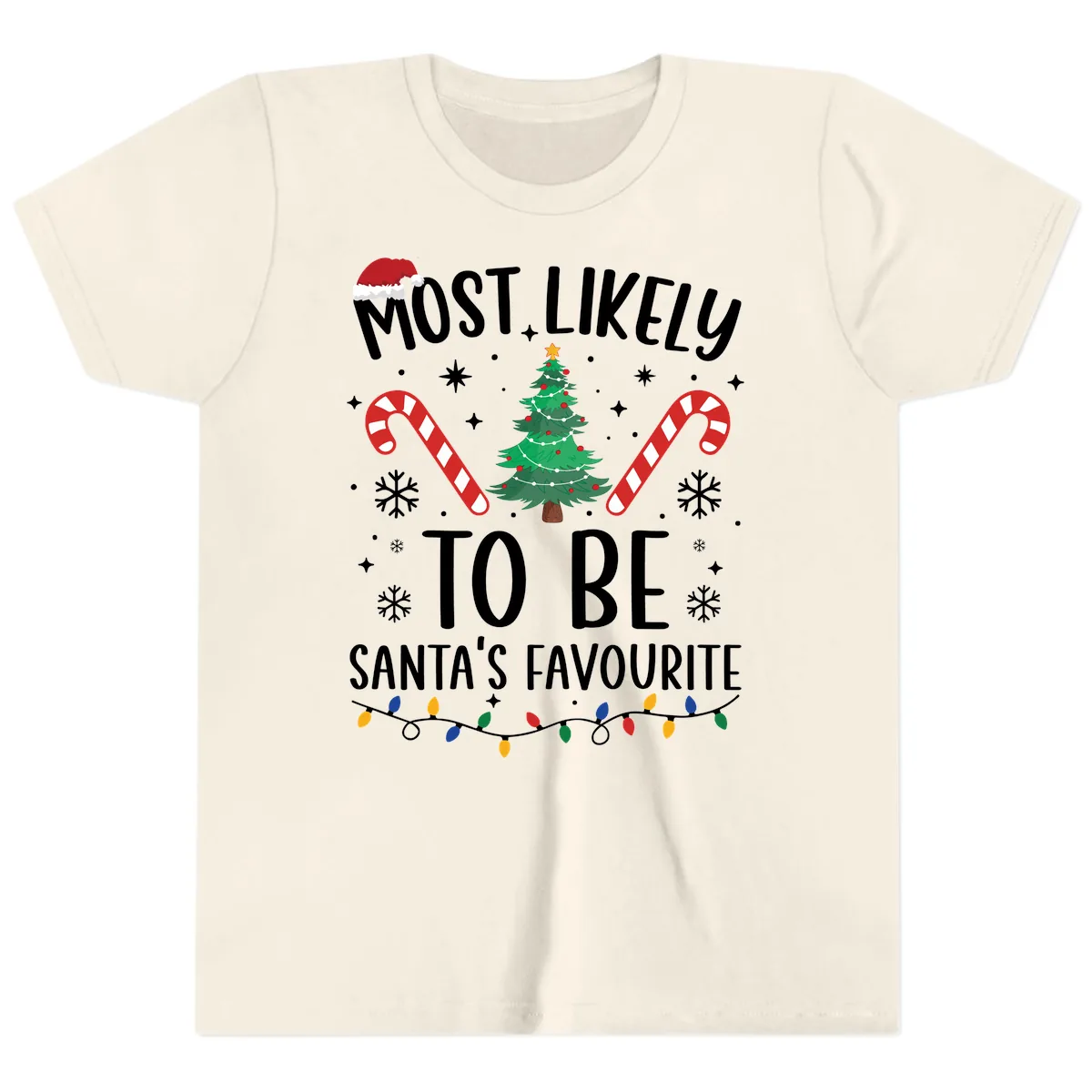 Most Likely To Be Santa's Favourite Youth T-Shirt in Natural