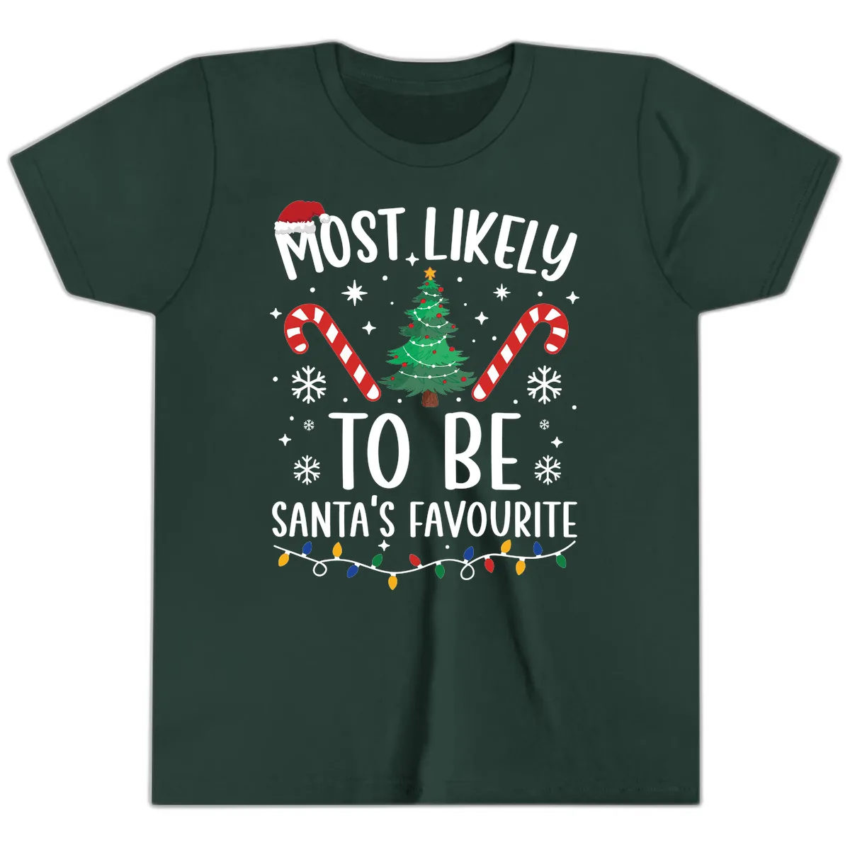Most Likely To Be Santa's Favourite Youth T-Shirt in Forest
