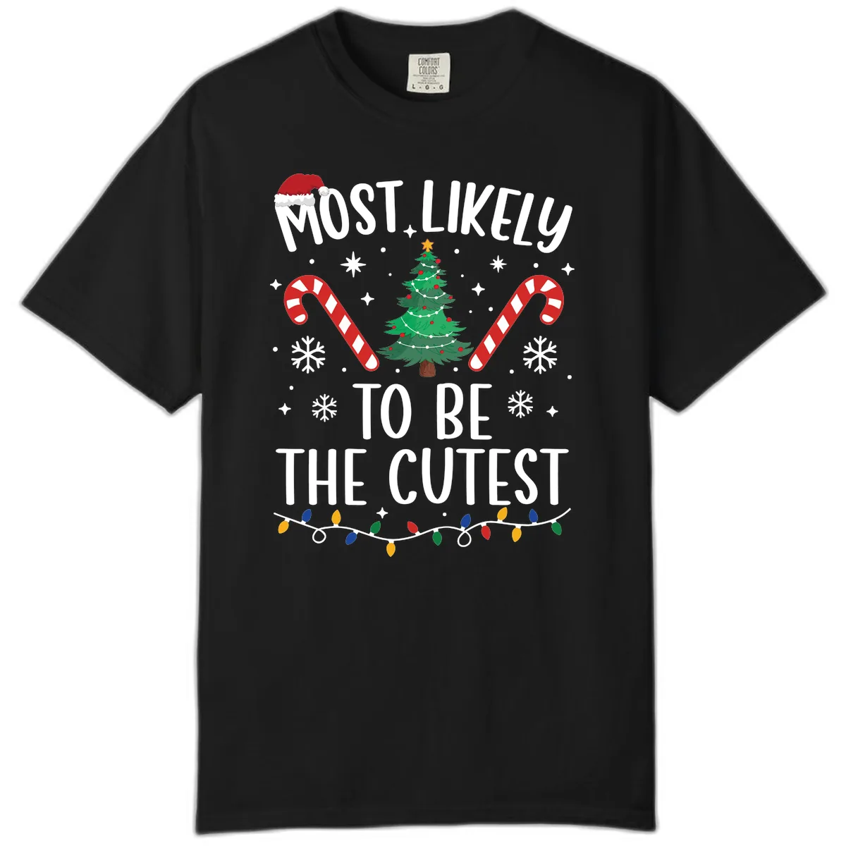 Most Likely To Be The Cutest Christmas Tree Comfort Color in Black