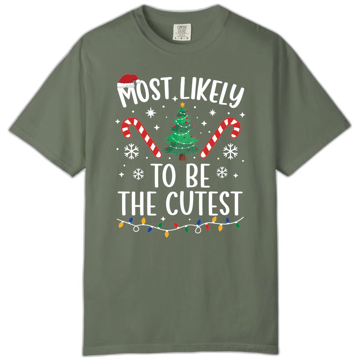 Most Likely To Be The Cutest Christmas Tree Comfort Color in Moss