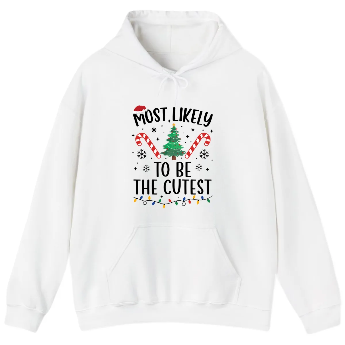 Most Likely To Be The Cutest Christmas Tree Hoodie in White