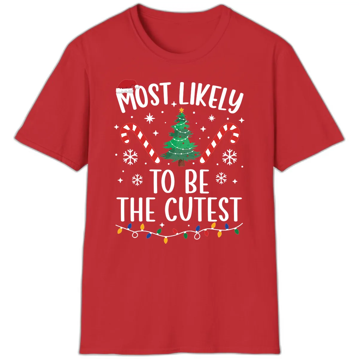 Most Likely To Be The Cutest Christmas Tree T-Shirt in Red