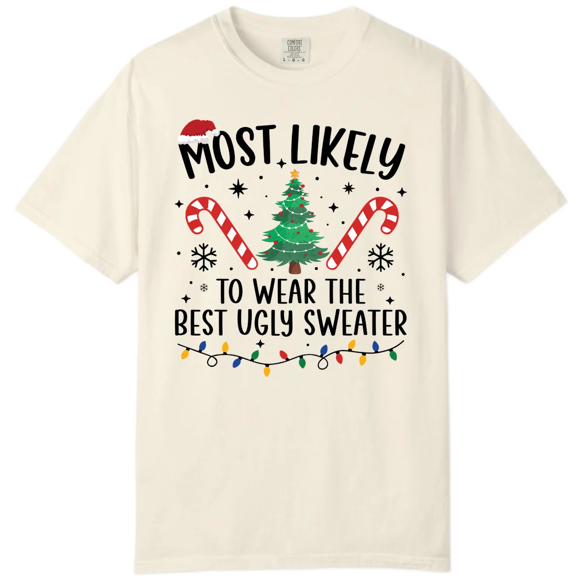 Most Likely To Wear The Best Ugly Sweater Comfort Color in Ivory