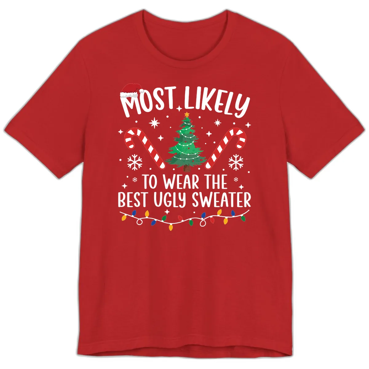 Most Likely To Wear The Best Ugly Sweater Premium T-Shirt in Red
