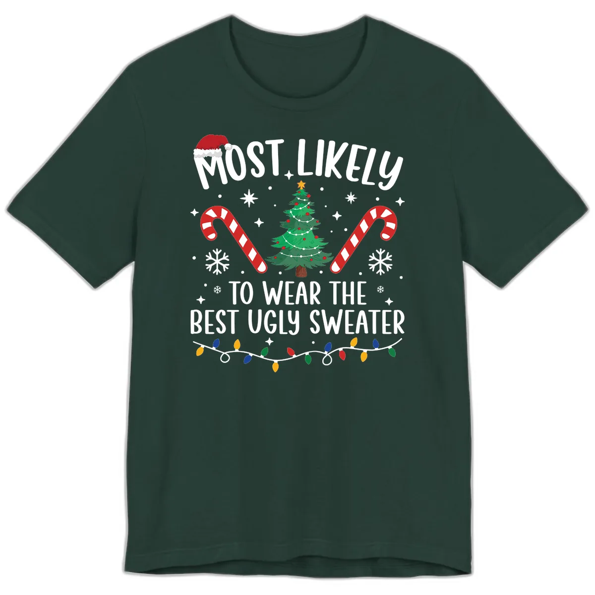 Most Likely To Wear The Best Ugly Sweater Premium T-Shirt in Forest