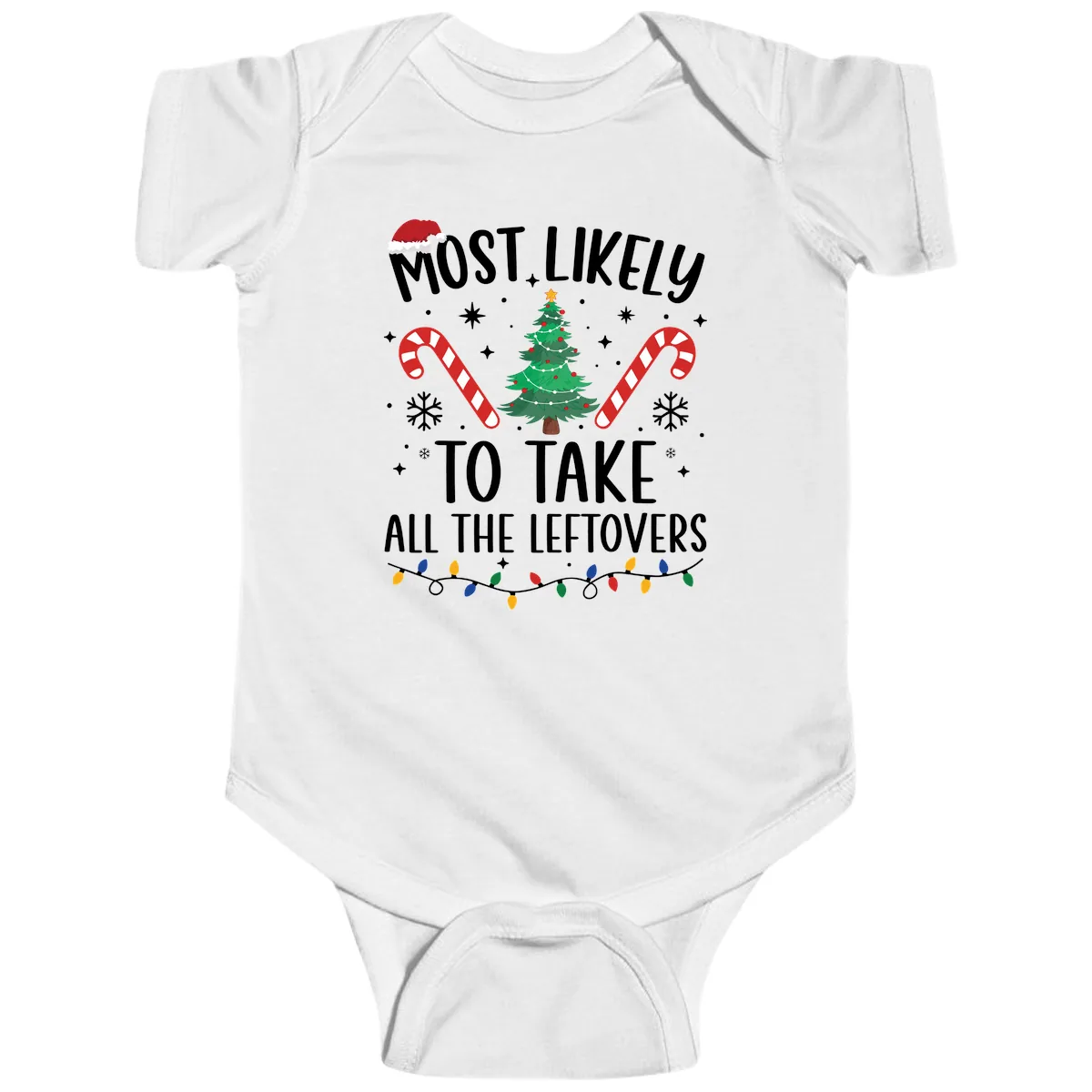 Most Likely To Take All The Leftovers Baby Onesie in White