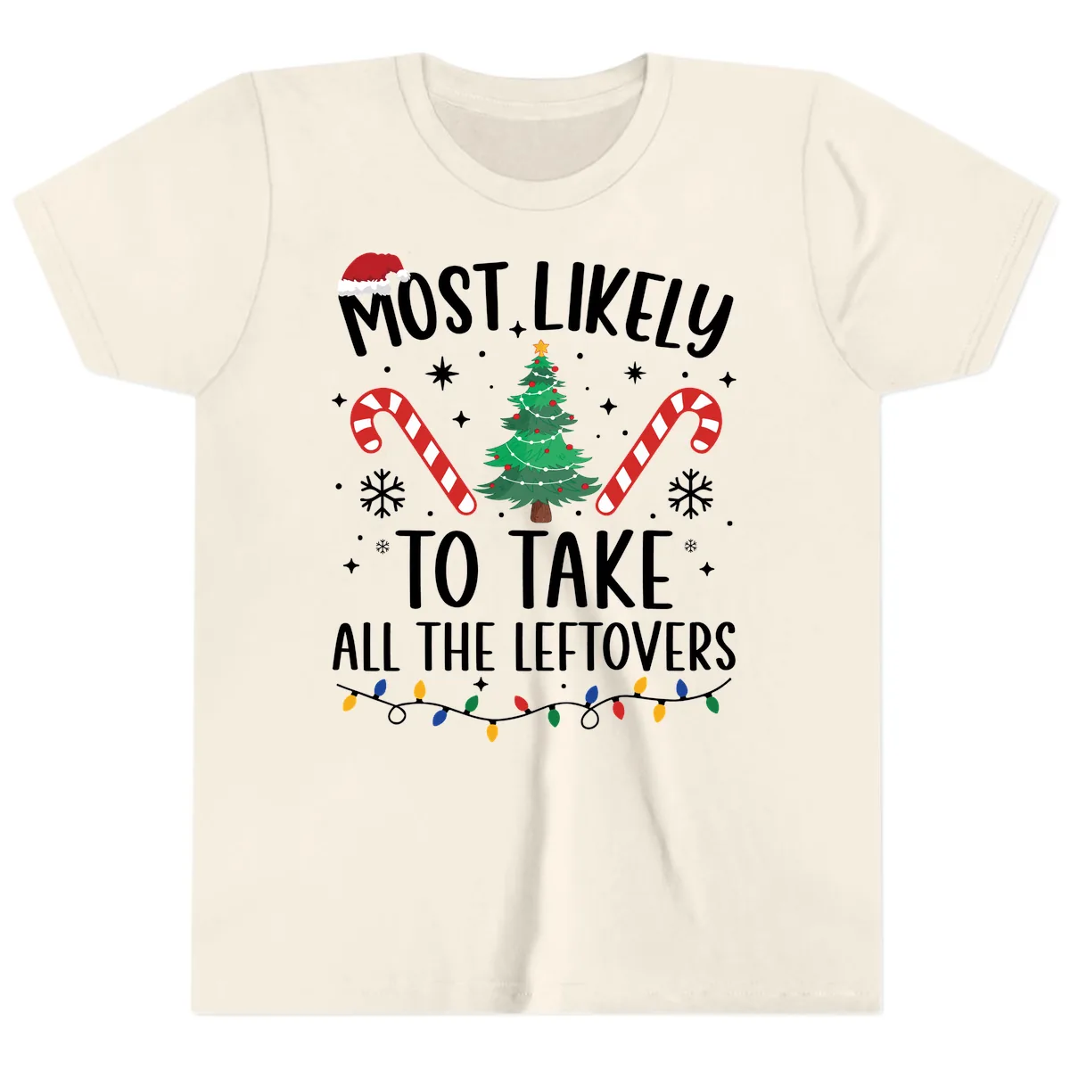 Most Likely To Take All The Leftovers Youth T-Shirt in Natural