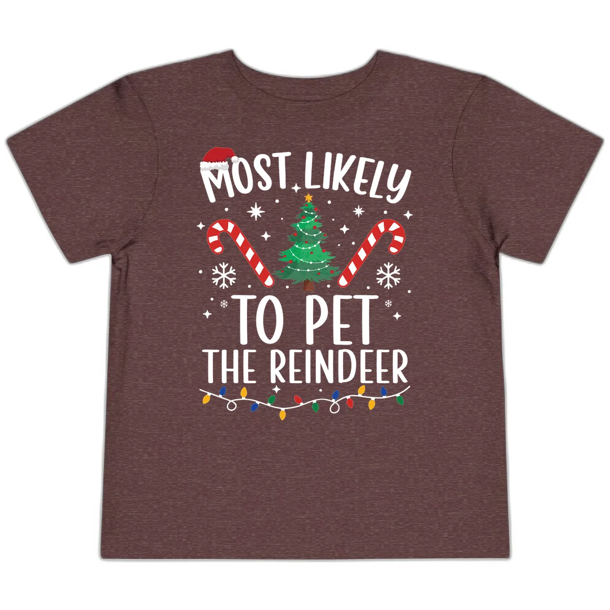 Most Likely To Pet The Reindeer Toddler T-Shirt in Heather Maroon