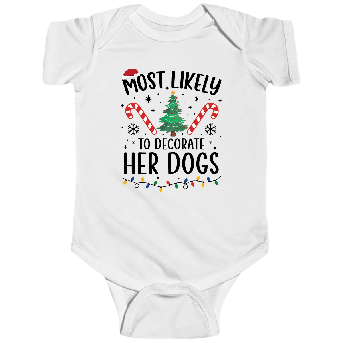 Most Likely To Decorate Her Dogs Baby Onesie in White