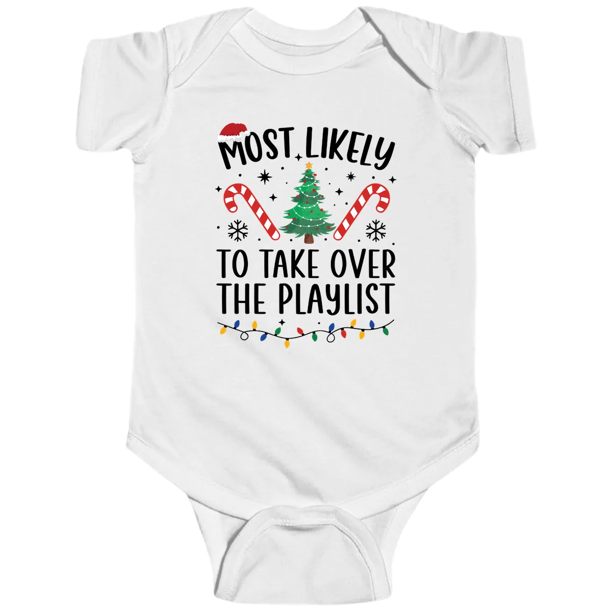 Most Likely To Take Over Playlist Baby Onesie in White