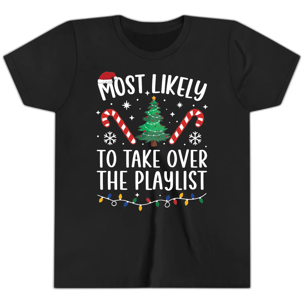 Most Likely To Take Over Playlist Youth T-Shirt in Black