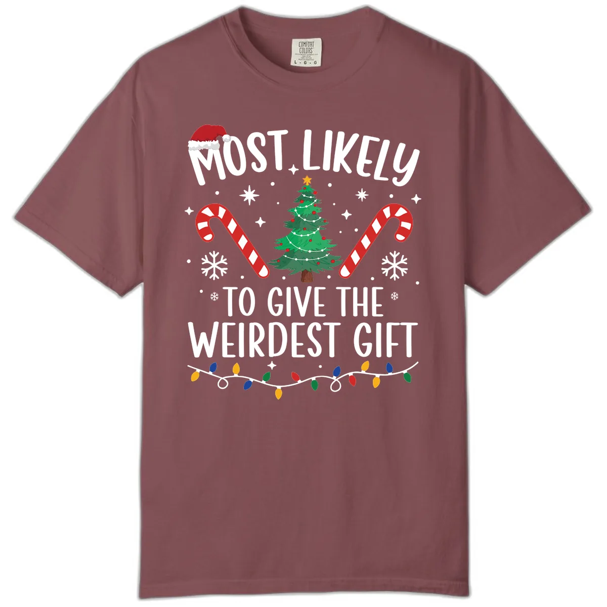 Most Likely To Give The Weirdest Gift Comfort Color in Brick