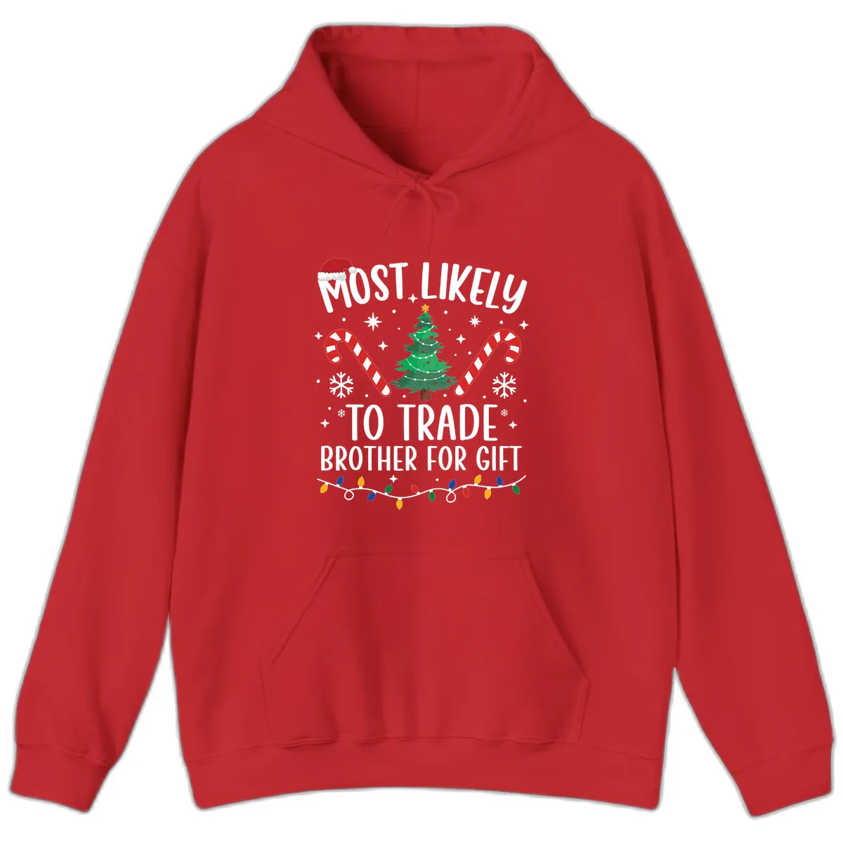 Most Likely To Trade Brother For Gift Hoodie in Red
