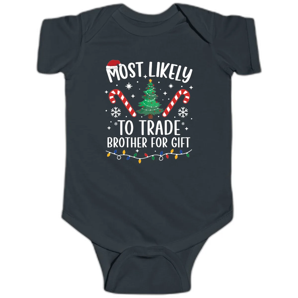 Most Likely To Trade Brother For Gift Baby Onesie in Black