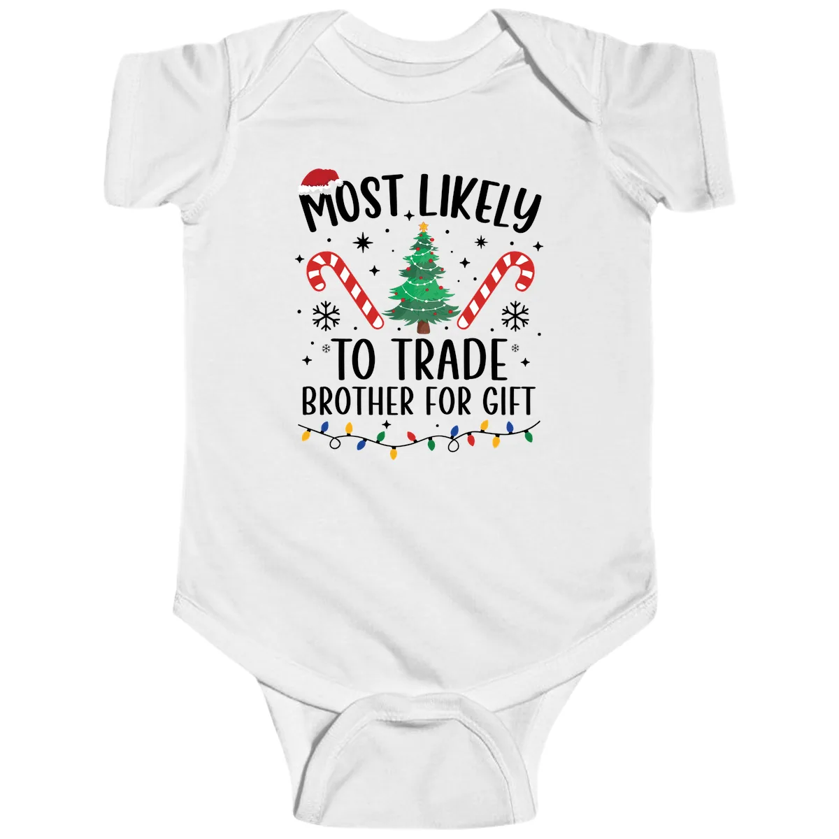 Most Likely To Trade Brother For Gift Baby Onesie in White