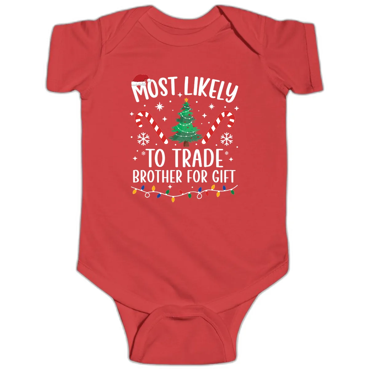 Most Likely To Trade Brother For Gift Baby Onesie in Red