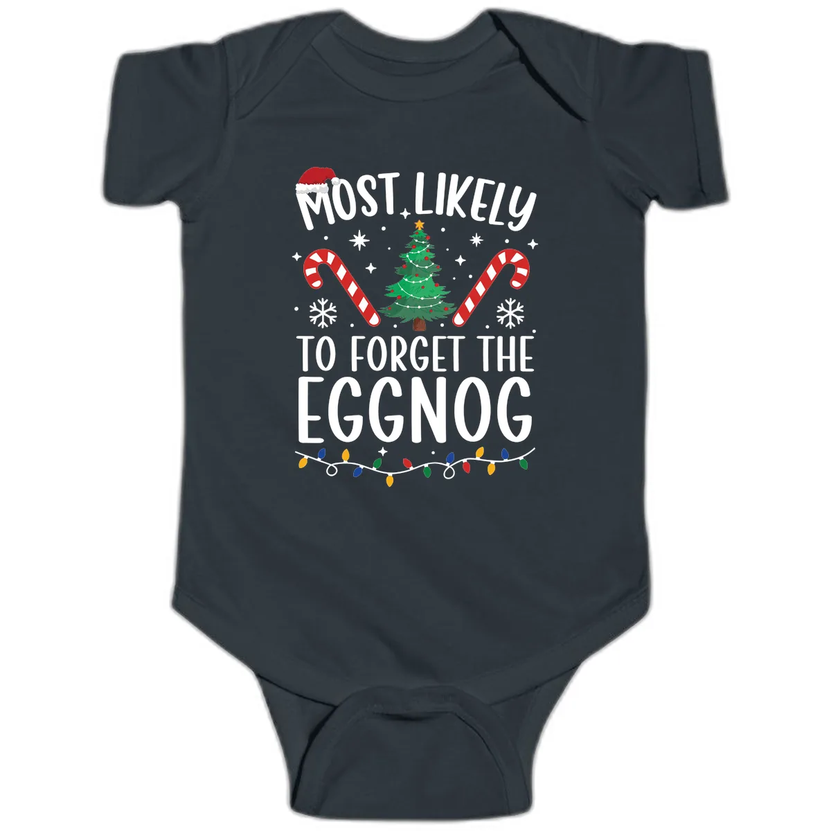 Most Likely To Forget The Eggnog Baby Onesie in Black