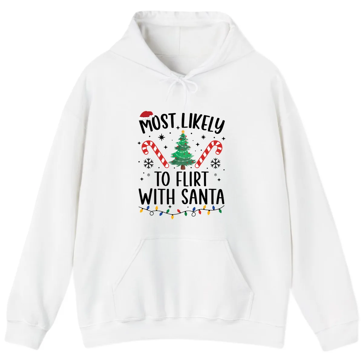 Most Likely To Flirt With Santa Hoodie in White