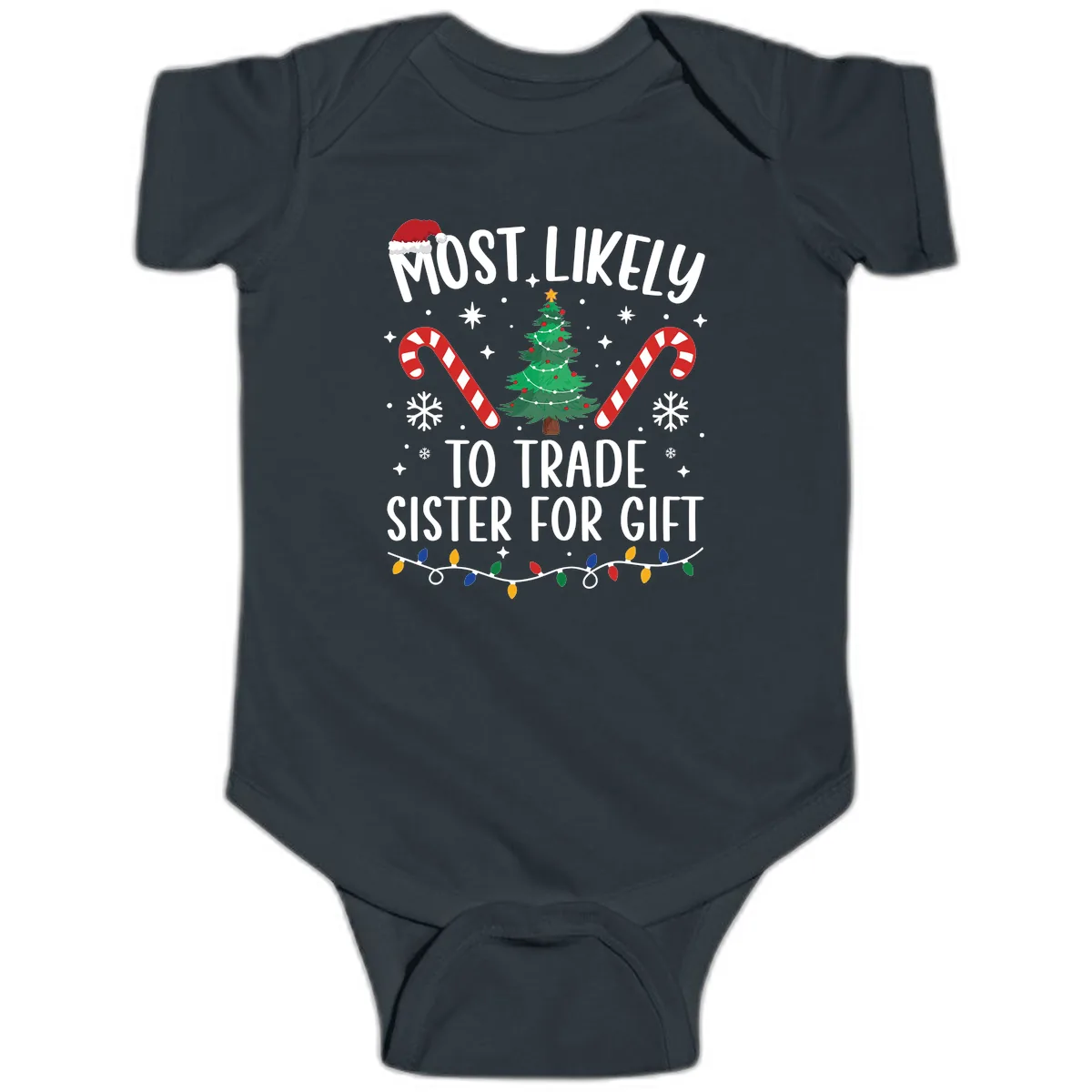 Most Likely To Trade Sister For Gift Baby Onesie in Black