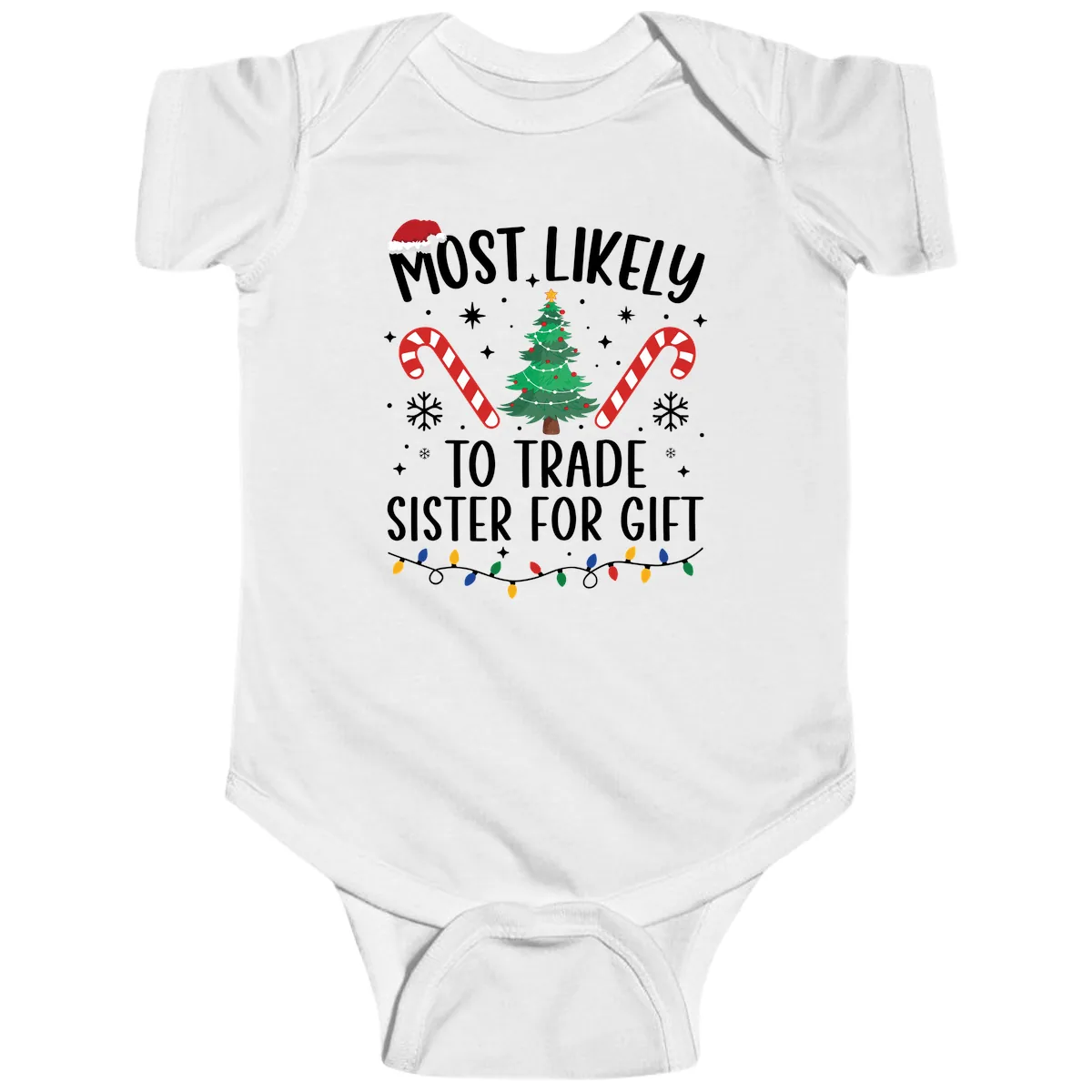 Most Likely To Trade Sister For Gift Baby Onesie in White