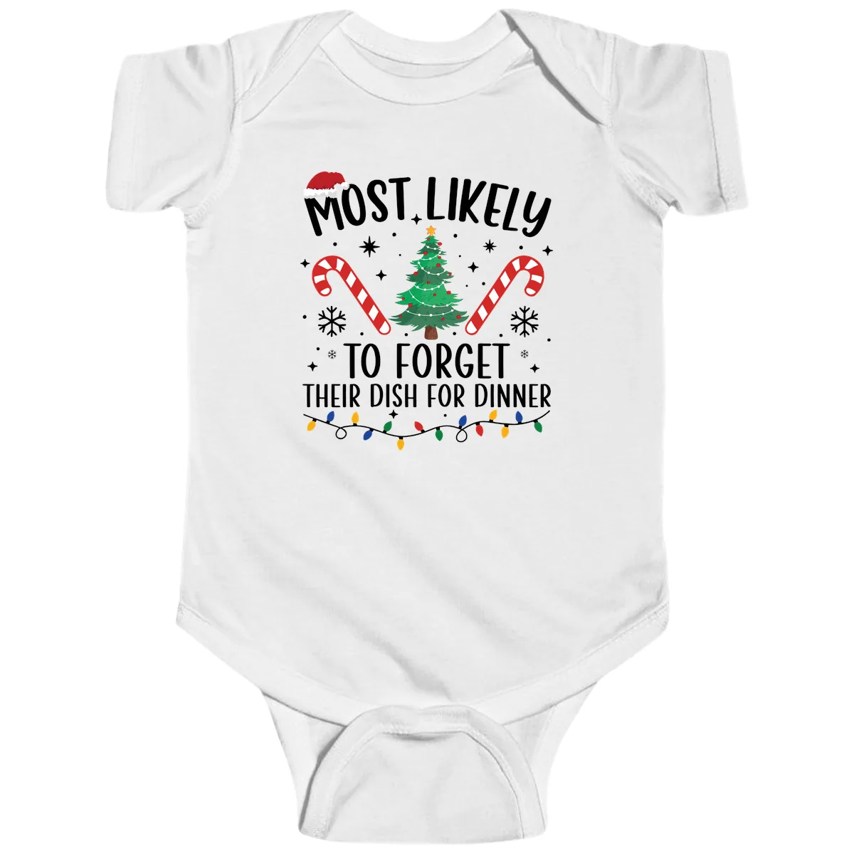 Most Likely To Forget Their Dish Baby Onesie in White
