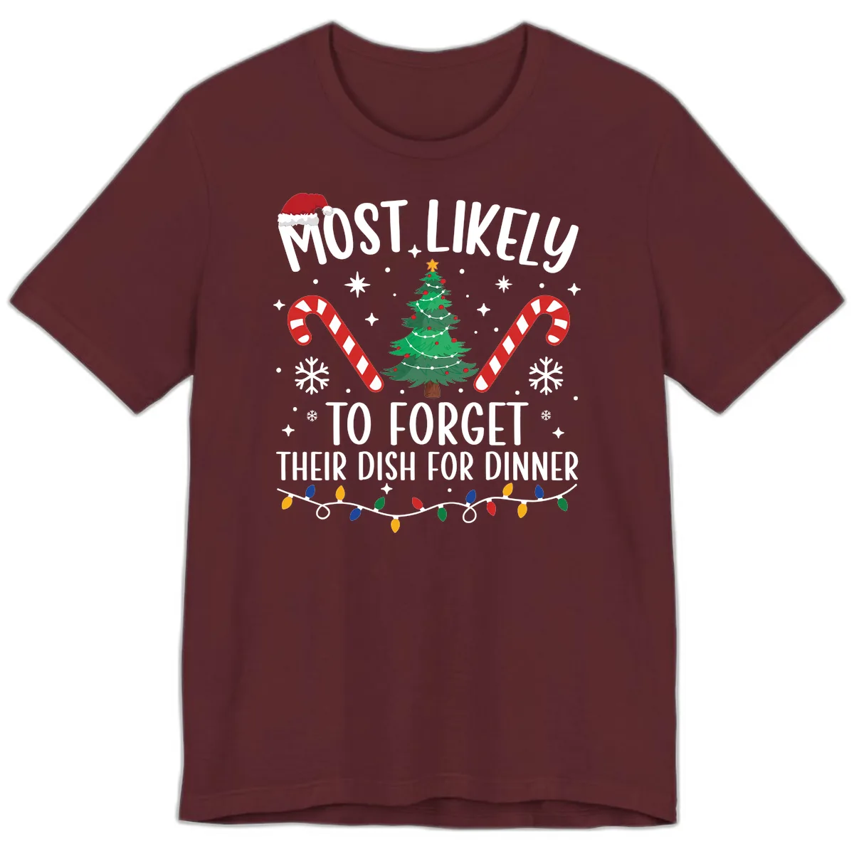 Most Likely To Forget Their Dish Premium T-Shirt in Maroon