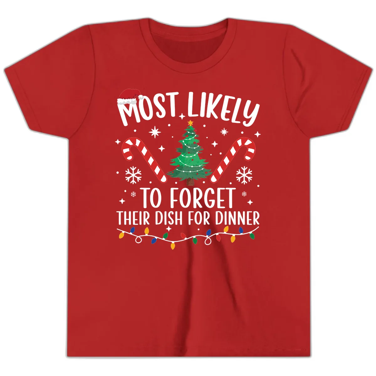 Most Likely To Forget Their Dish Youth T-Shirt in Red