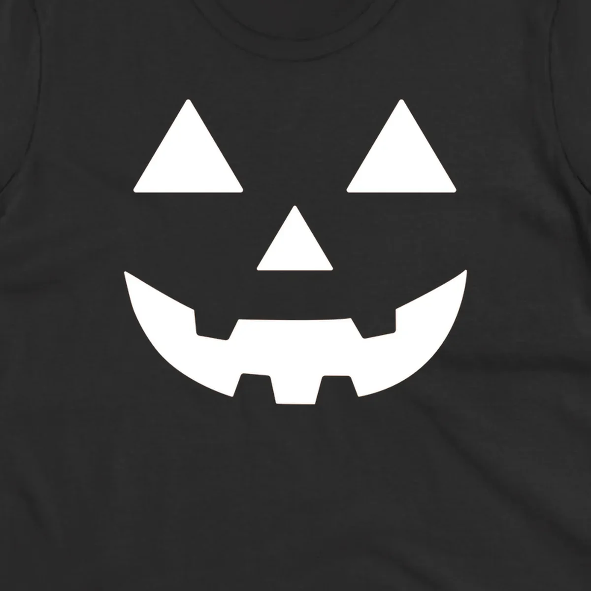 Classic Jack O' Lantern face with triangle eyes, nose, and jagged smile, rendered in white on black and black on white.