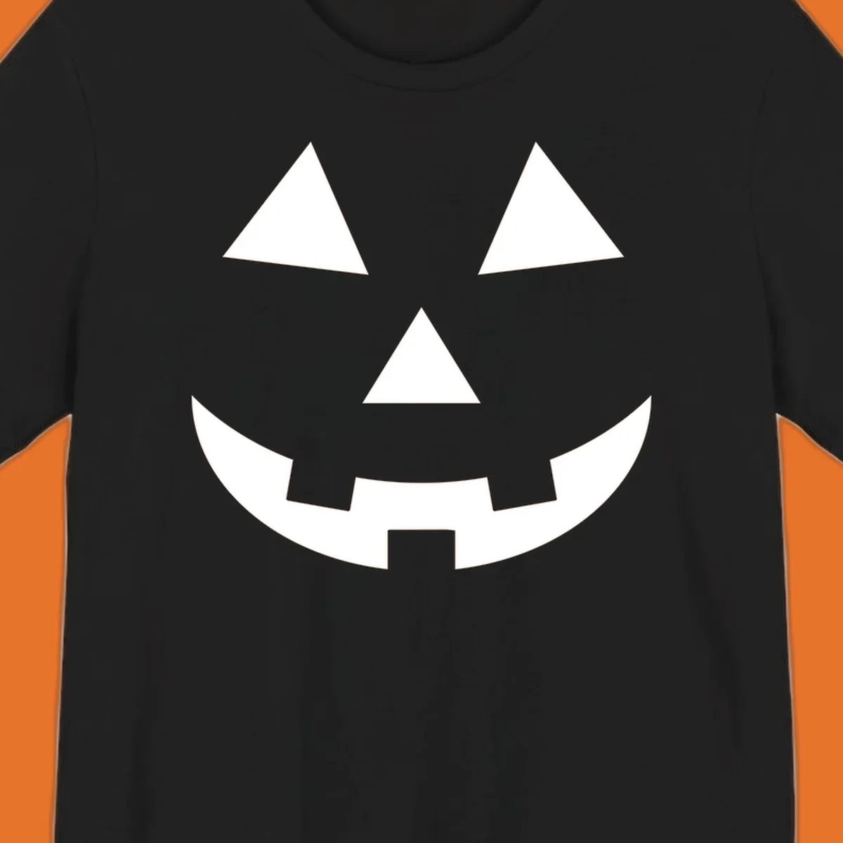 Classic jack-o-lantern face with triangle eyes and jagged smile. Halloween graphic.
