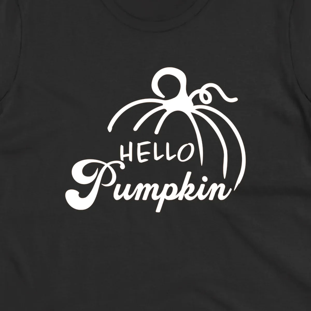 Illustration of a pumpkin with the text 'HELLO Pumpkin', ideal for fall and Halloween.