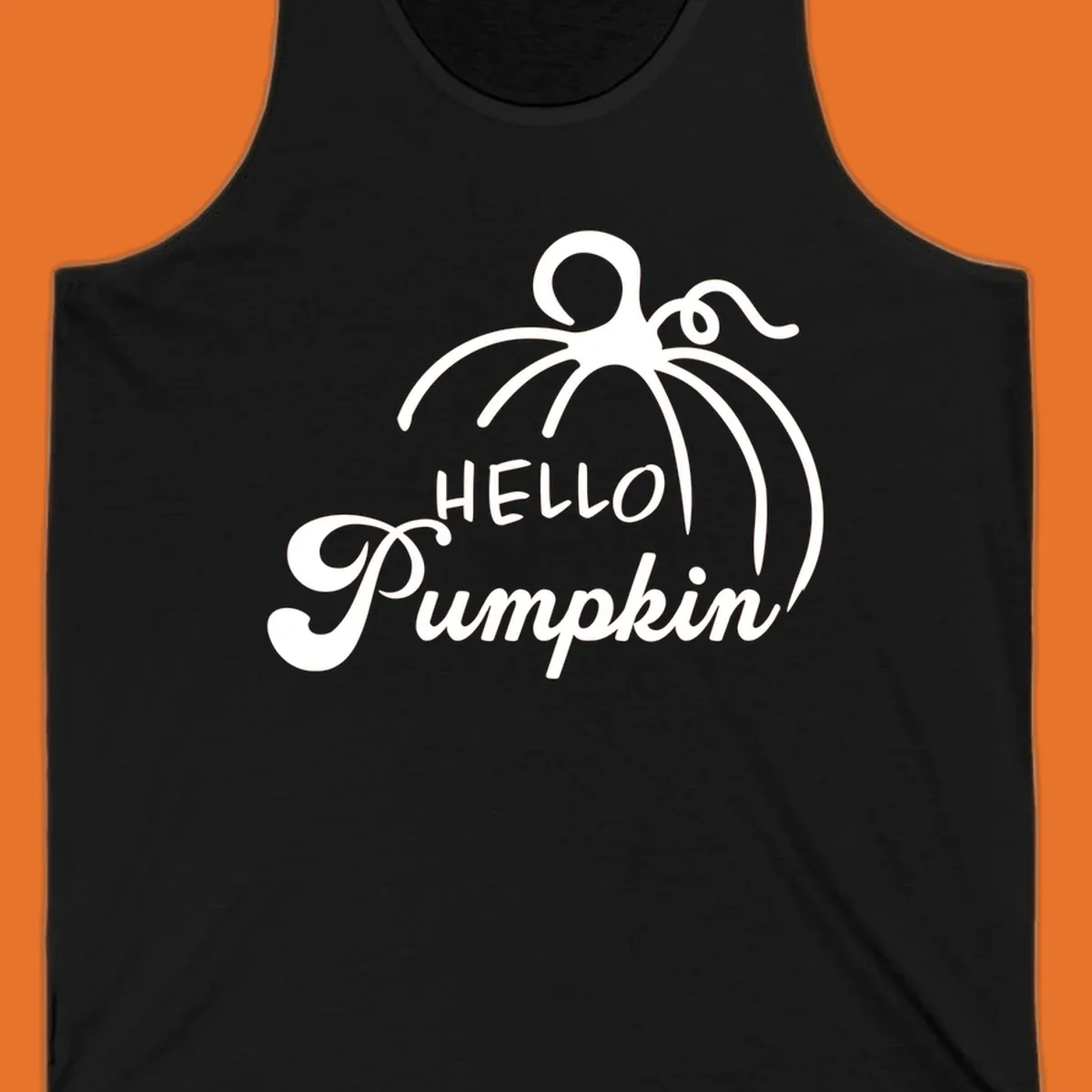 Illustration of a pumpkin with the text 'HELLO Pumpkin', ideal for fall and Halloween.