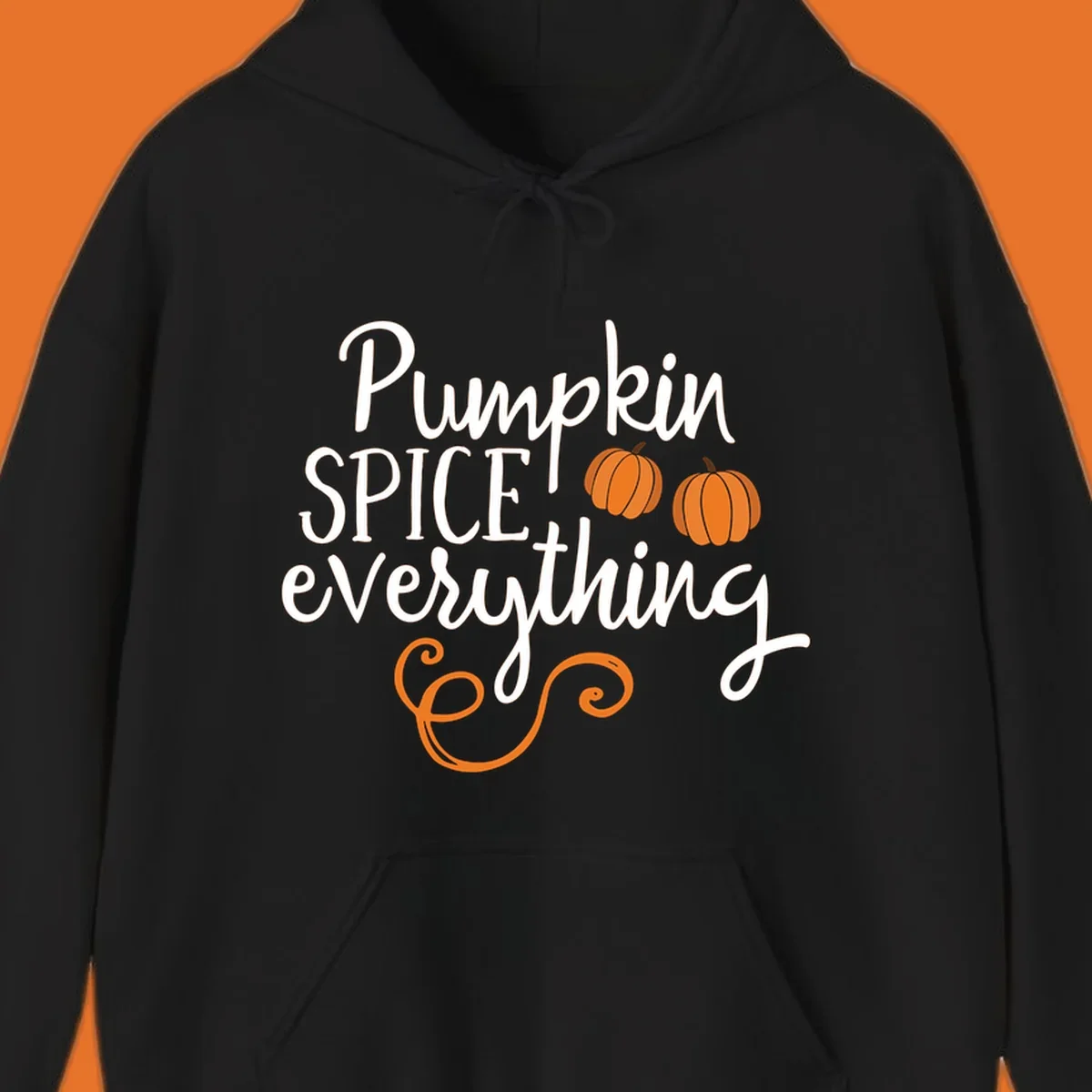 Pumpkin spice everything text and graphics design for fall.