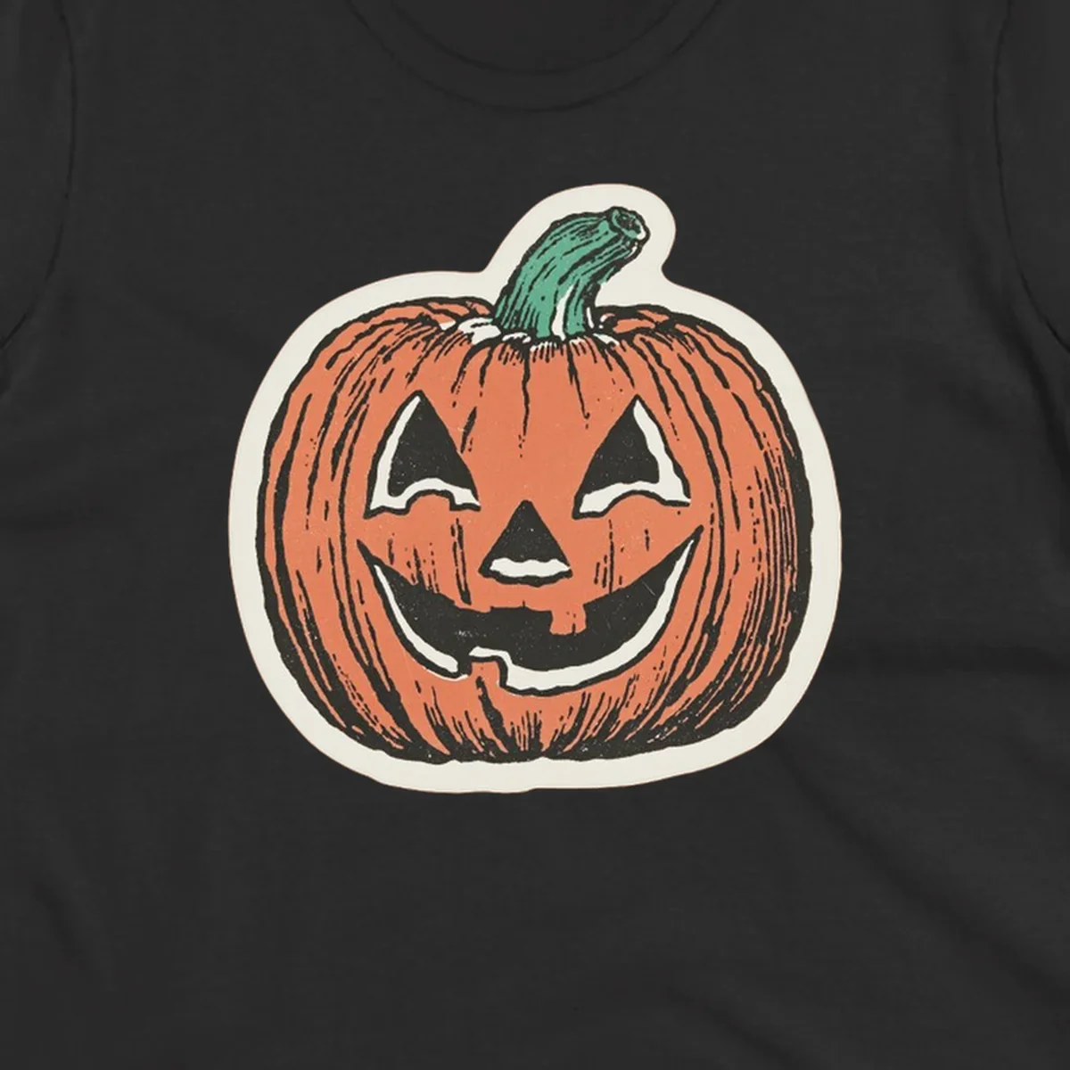 Vintage halloween pumpkin grin jack o lantern illustration.