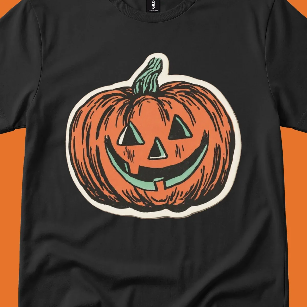 Vintage jack o lantern with a carved smile, perfect for Halloween.