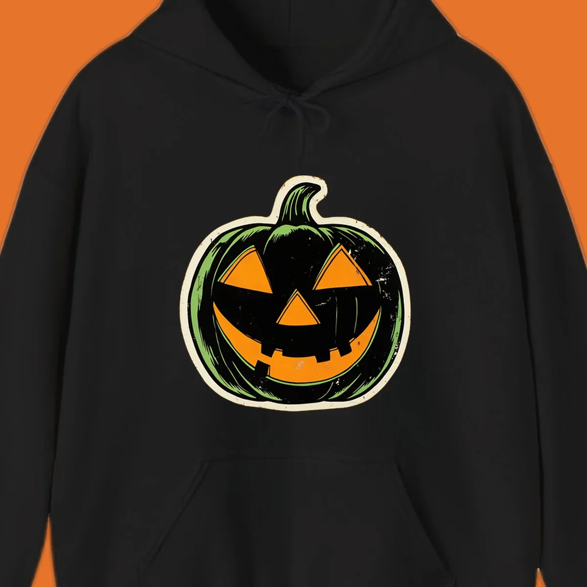 Vintage halloween pumpkin jack-o-lantern graphic.