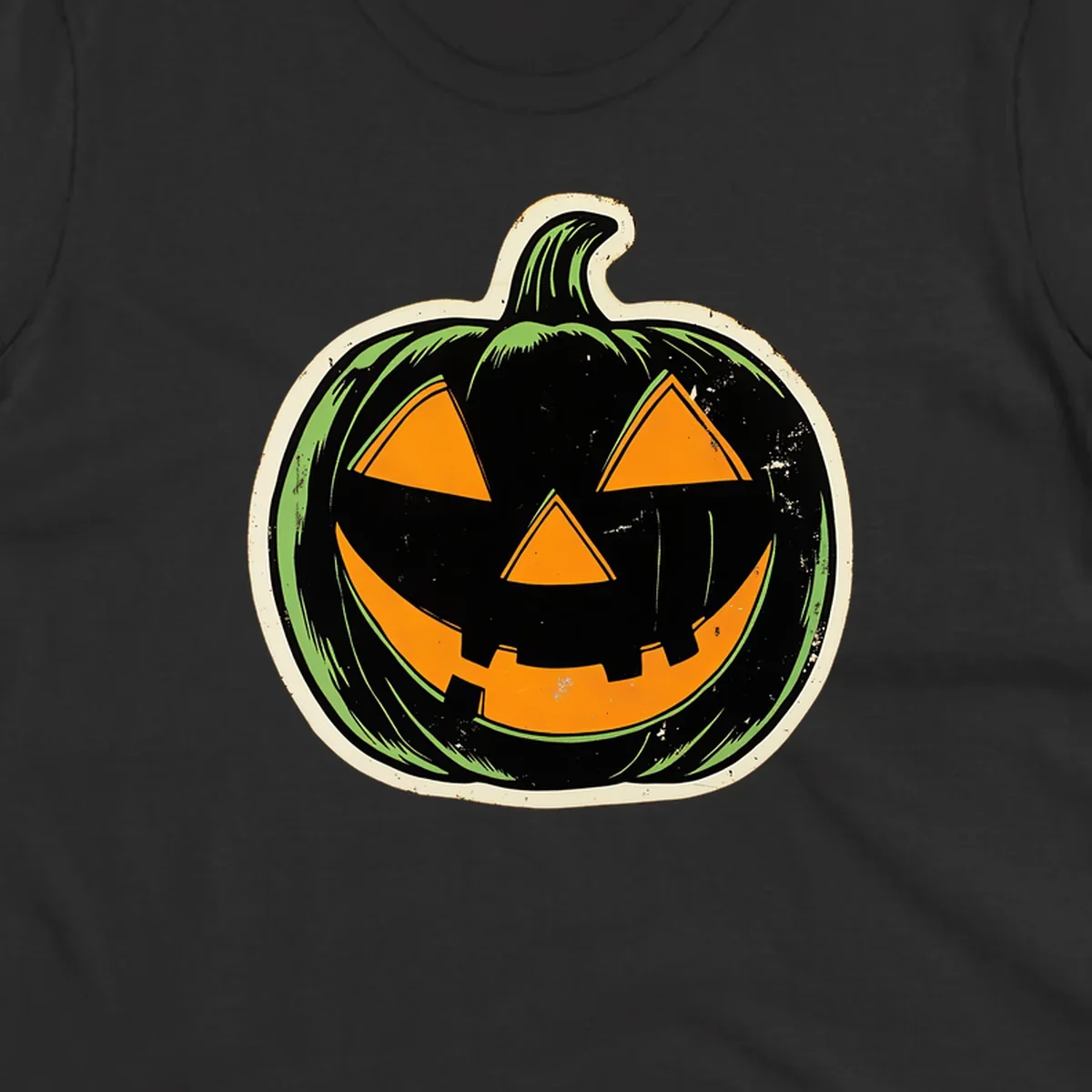 Vintage halloween pumpkin jack-o-lantern graphic.