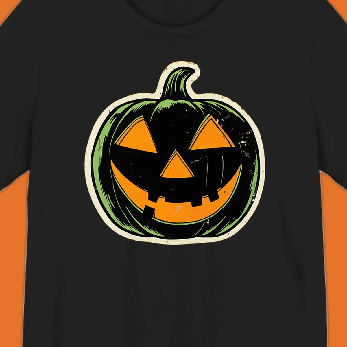 Vintage halloween pumpkin jack-o-lantern graphic.