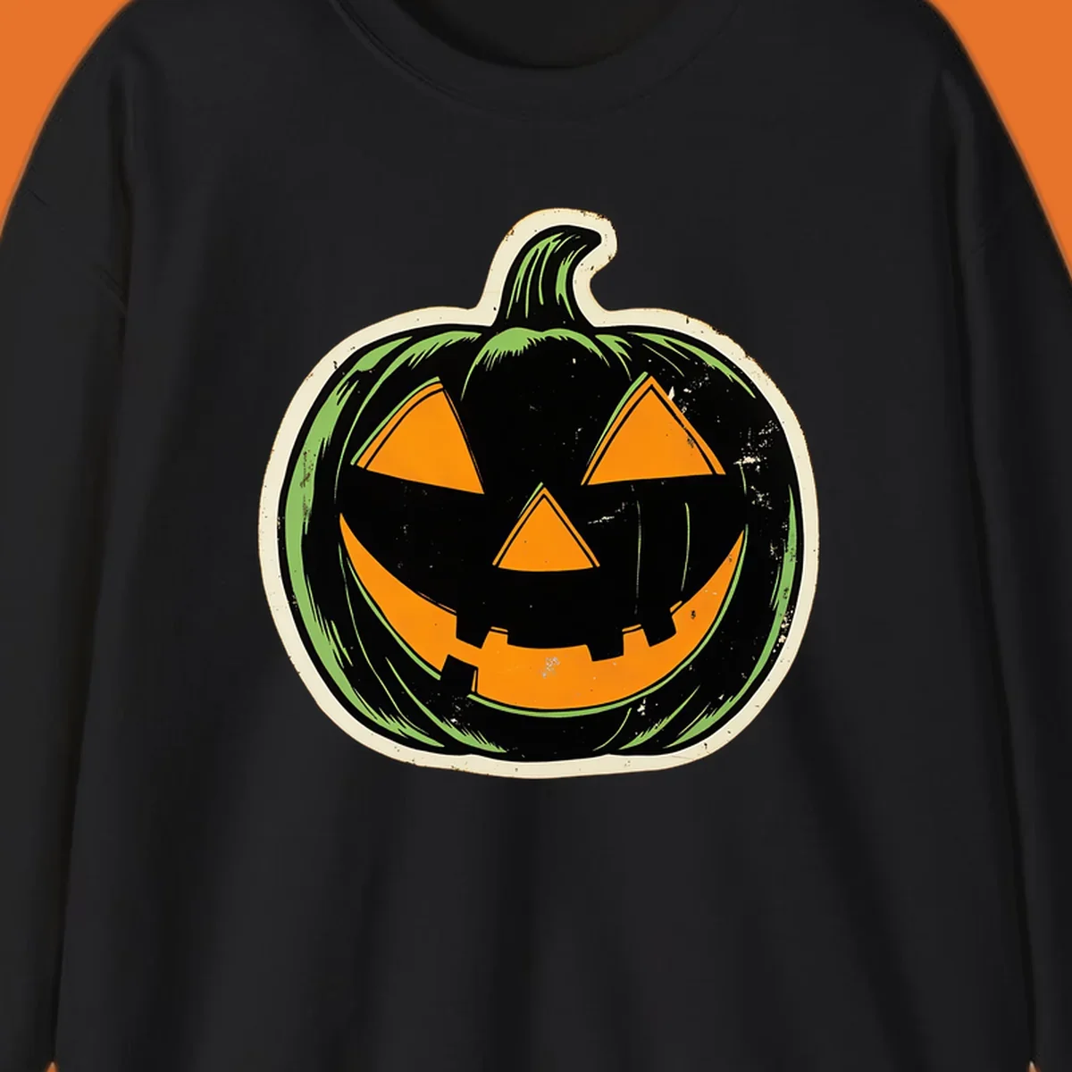 Vintage halloween pumpkin jack-o-lantern graphic.