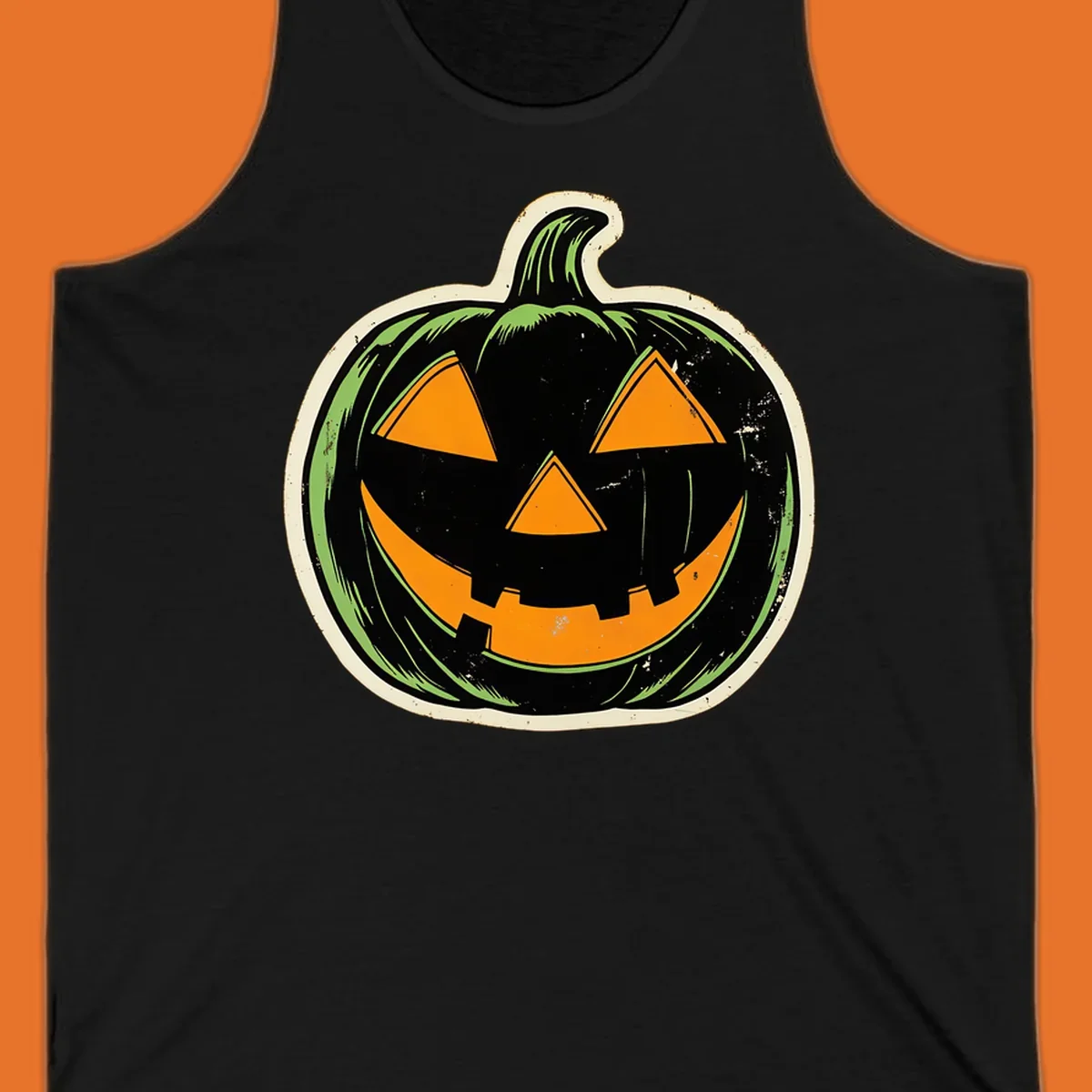 Vintage halloween pumpkin jack-o-lantern graphic.