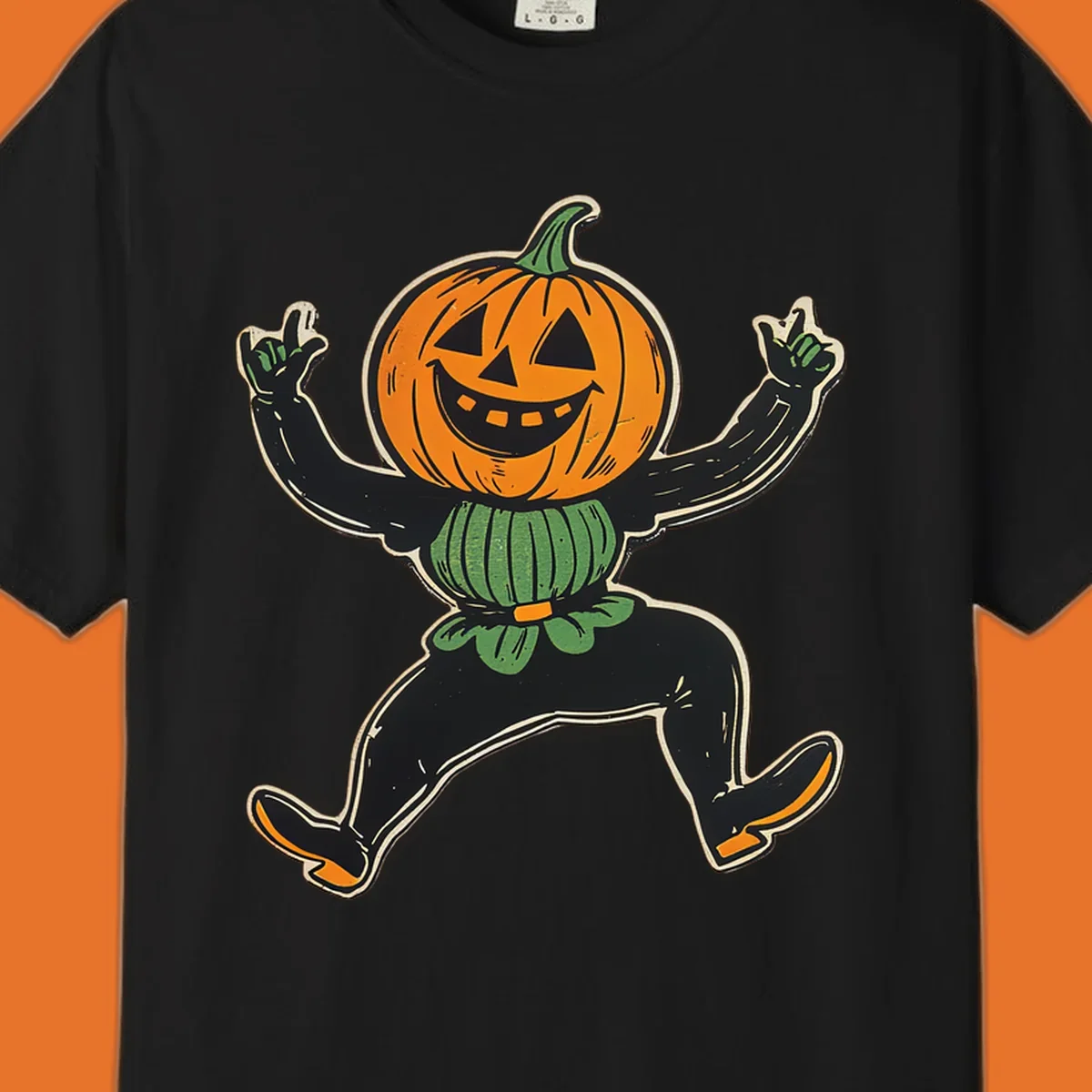Dancing halloween pumpkin character graphic