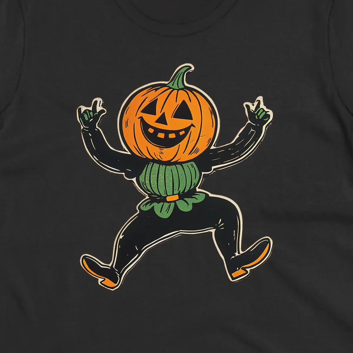 Dancing halloween pumpkin character graphic