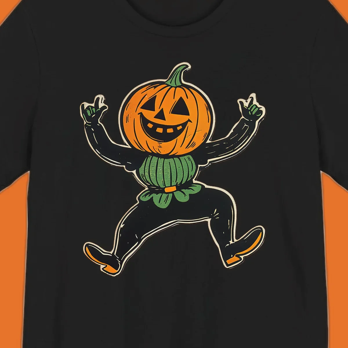 Dancing halloween pumpkin character graphic